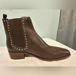 Zac Posen Nappa Brown Bootie Ankle Boot Pull On Sample Size 6